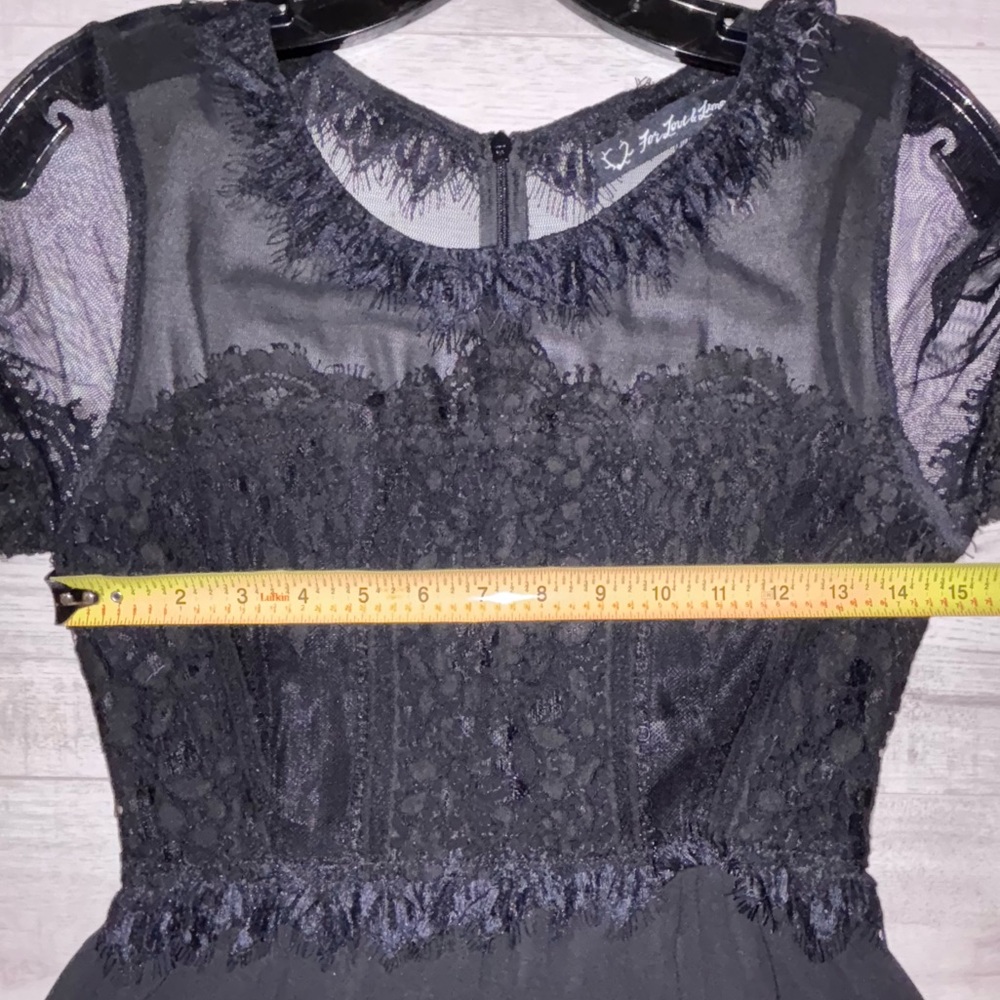For Love & Lemons Bohemian Long Sleeve Sheer with Lace Maxi Dress Size Small - Picture 7 of 9